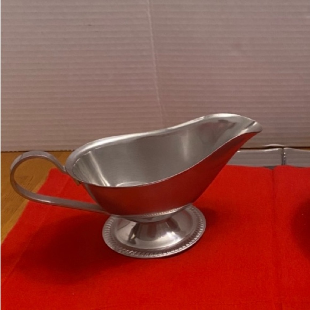 ADCRAFT 18-8 Stainless Steel Gravy Boat Bowl Silver Handle Pour 8"Lx 3 3/4"H(V3)